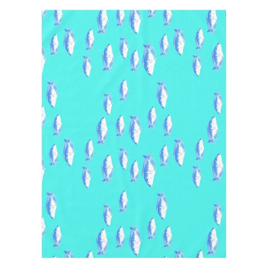 Blauer Fisch auf Türkis Tischdecke (Vorderseite)