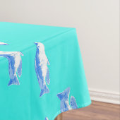 Blauer Fisch auf Türkis Tischdecke (Beispiel)