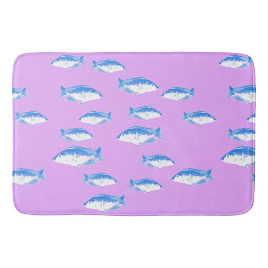 Blauer Fisch Badematte (Vorderseite)
