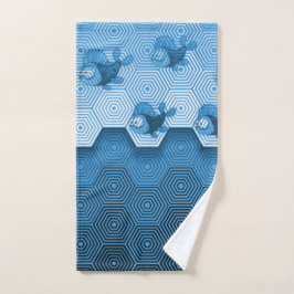 Blauer Fisch Badhandtuch Set