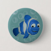 Blauer Fisch Button (Vorderseite)