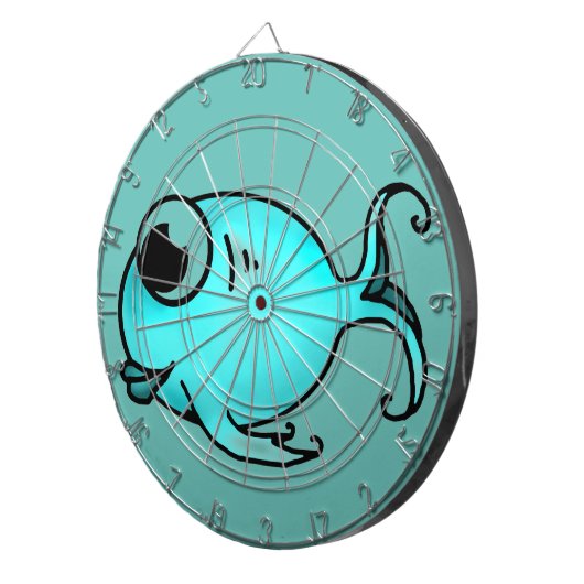 Blauer Fisch Dartscheibe (Vorderseite rechts)