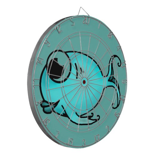 Blauer Fisch Dartscheibe (Vorderseite Links)