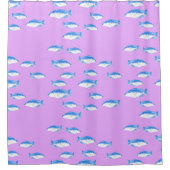 Blauer Fisch Duschvorhang (Vorderseite)
