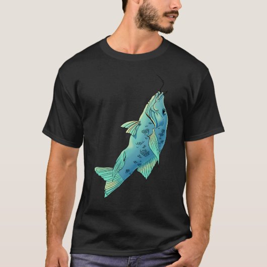 Blauer Fisch, Fisch T-Shirt (Vorderseite)