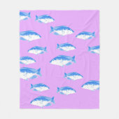 Blauer Fisch Fleecedecke (Vorderseite)