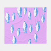 Blauer Fisch Fleecedecke (Vorderseite (Horizontal))