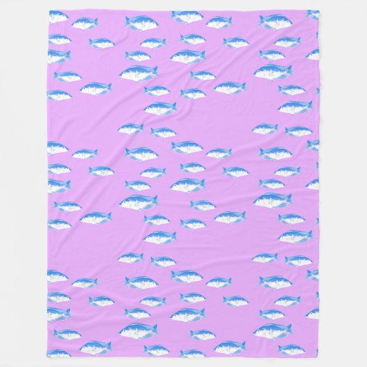 Blauer Fisch Fleecedecke (Vorderseite)