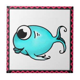 Blauer Fisch Fliese