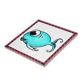 Blauer Fisch Fliese (Seite)