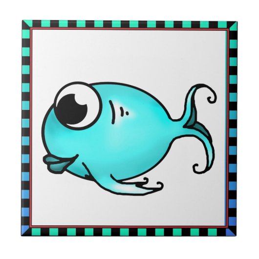 Blauer Fisch Fliese (Vorderseite)