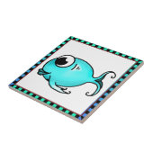 Blauer Fisch Fliese (Seite)