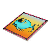 Blauer Fisch Fliese (Seite)