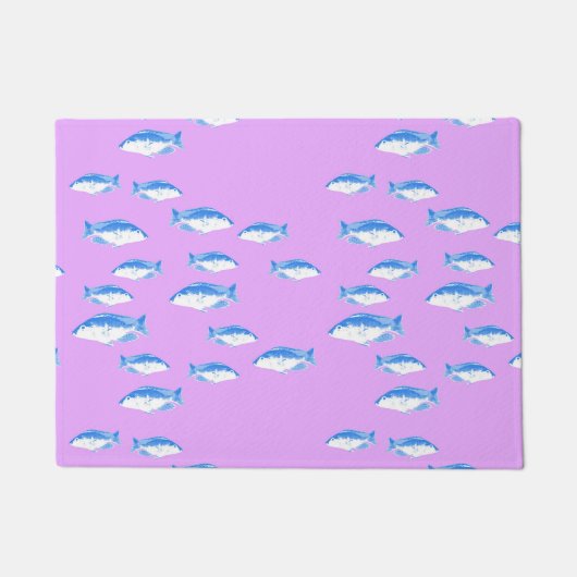 Blauer Fisch Fußmatte (Vorderseite)