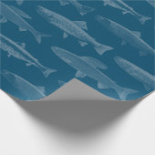 Blauer Fisch Geschenkpapier (Ecke)