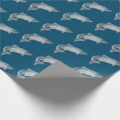 Blauer Fisch Geschenkpapier (Ecke)