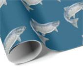 Blauer Fisch Geschenkpapier (Rolleneckpunkt)