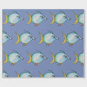 Blauer Fisch Geschenkpapier (Flach)