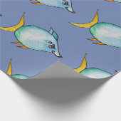 Blauer Fisch Geschenkpapier (Ecke)