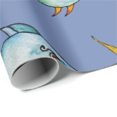 Blauer Fisch Geschenkpapier (Rolleneckpunkt)
