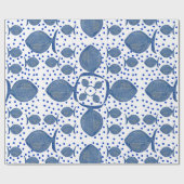 Blauer Fisch Geschenkpapier (Flach)