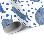 Blauer Fisch Geschenkpapier (Rolleneckpunkt)