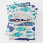 Blauer Fisch Geschenkpapier Set (Beispiel)