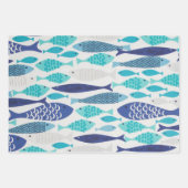 Blauer Fisch Geschenkpapier Set (Vorderseite 3)