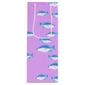 Blauer Fisch Geschenktüte Für Weinflaschen (Vorderseite)