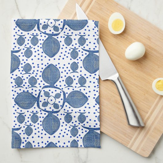 Blauer Fisch Geschirrtuch (Viertel Falte)