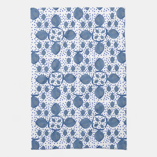 Blauer Fisch Geschirrtuch (Vertikal)