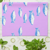 Blauer Fisch Geschirrtuch (Gefaltet)