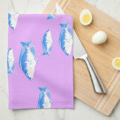 Blauer Fisch Geschirrtuch (Viertel Falte)