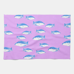 Blauer Fisch Geschirrtuch