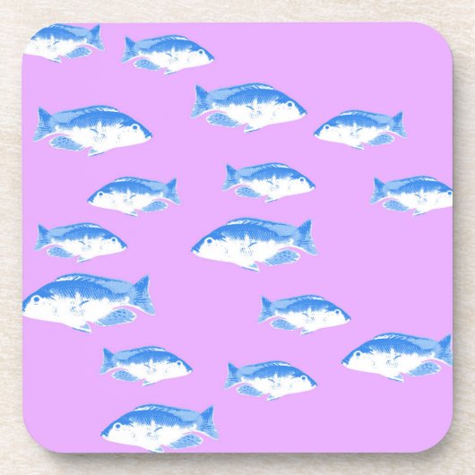 Blauer Fisch Getränkeuntersetzer (Vorderseite)