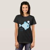 Blauer Fisch 'Glub Glub' Design T-Shirt (Vorne ganz)