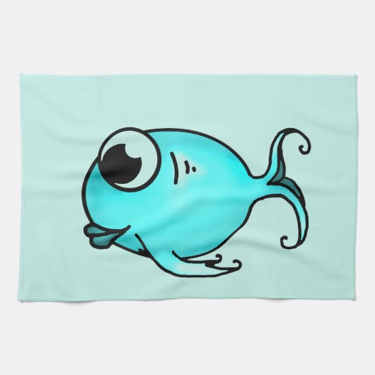 Blauer Fisch Handtuch (Horizontal)