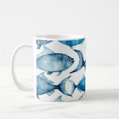 Blauer Fisch im Wasserfarben. Nautical Beach Patte Kaffeetasse (Links)