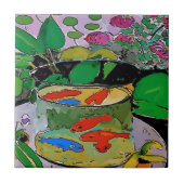 Blauer Fisch in Bowl Fliese (Vorderseite)