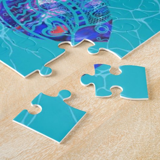Blauer Fisch Jigsaw Puzzle - Türkis (Seite)