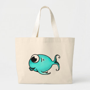 Blauer Fisch Jumbo Stoffbeutel