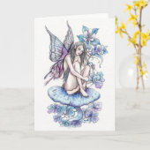 Blauer Fisch Karte (Gelbe Blume)