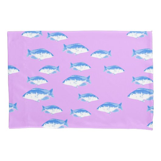 Blauer Fisch Kissenbezug (Vorderseite)