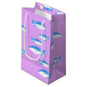 Blauer Fisch Kleine Geschenktüte (Vorderseite Schrägansicht)
