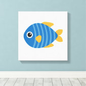 Blauer Fisch Leinwanddruck (Insitu (Holzboden))