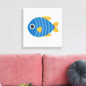 Blauer Fisch Leinwanddruck (Insitu (Wohnzimmer))