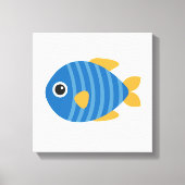Blauer Fisch Leinwanddruck (Vorderseite)