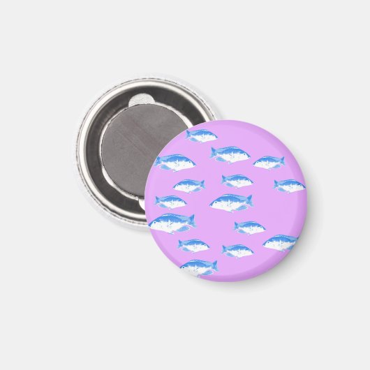 Blauer Fisch Magnet (Vorderseite/Rückseite)
