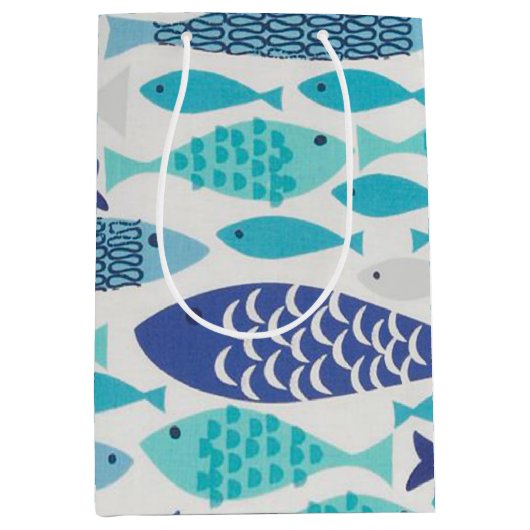 Blauer Fisch Mittlere Geschenktüte (Vorderseite)