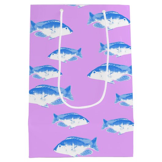 Blauer Fisch Mittlere Geschenktüte (Rückseite)